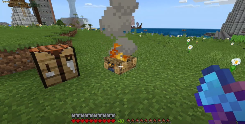 how to craft campfire in minecraft
