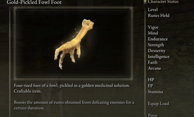 how to craft gold pickled fowl foot