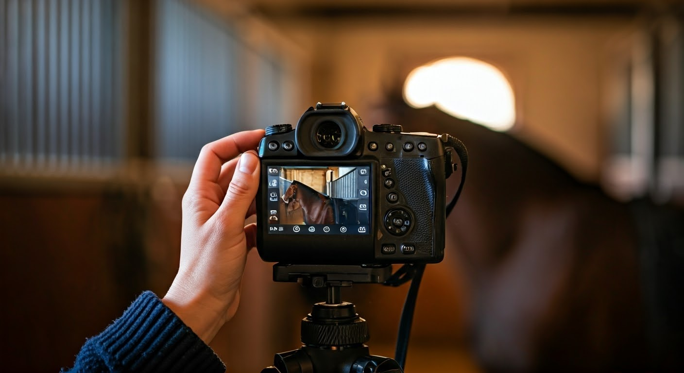 Setting up equine eye camera